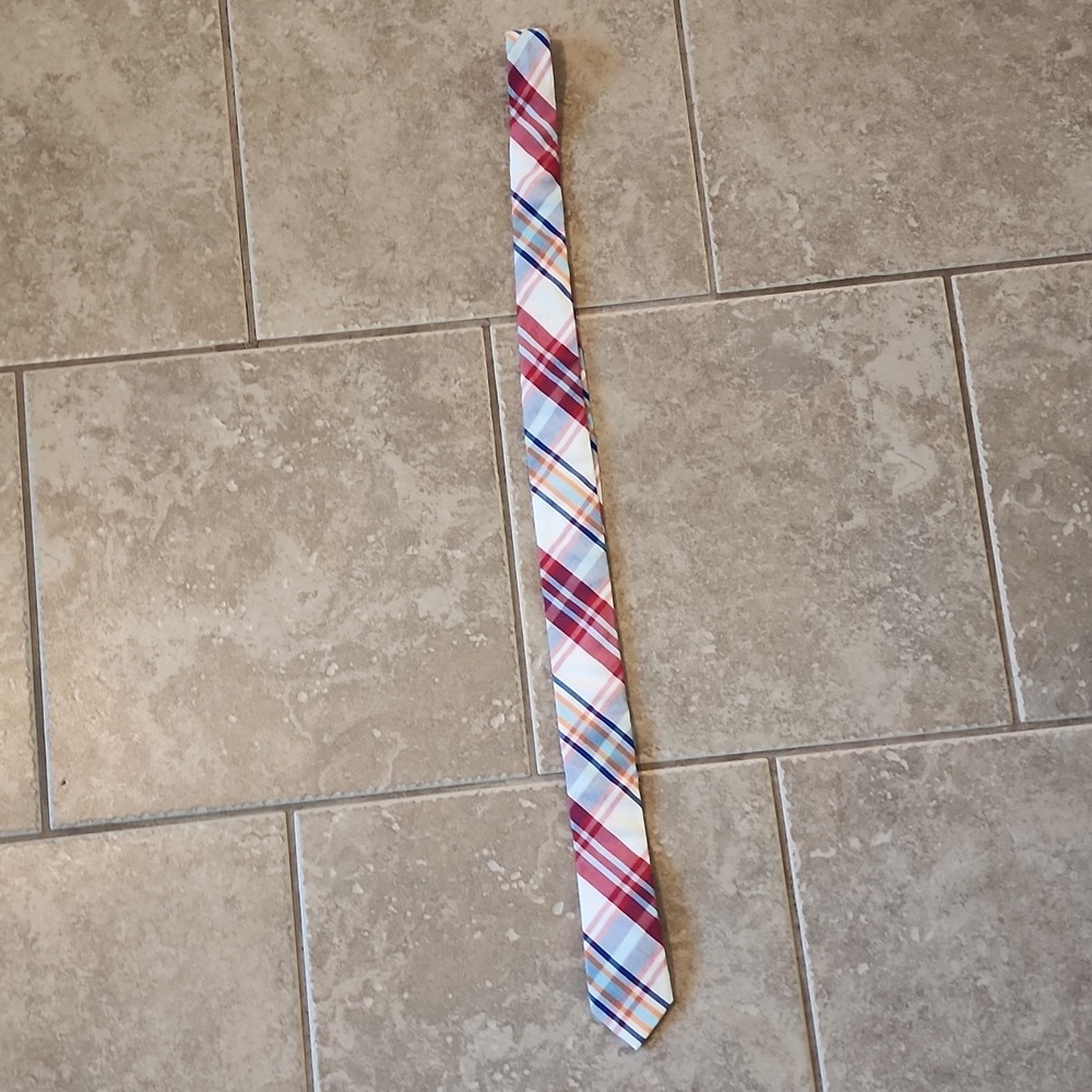 Original Penguin Men's Cotton Tie Plaid Multicolor Woven Logo Penguin Preppy